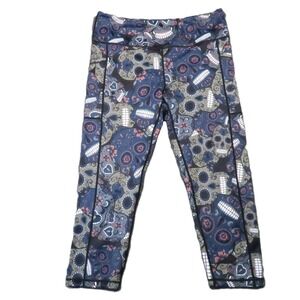Constantly Varied Gear Midnight Skull Capri Legging XL Navy Gray Gothic Athletic